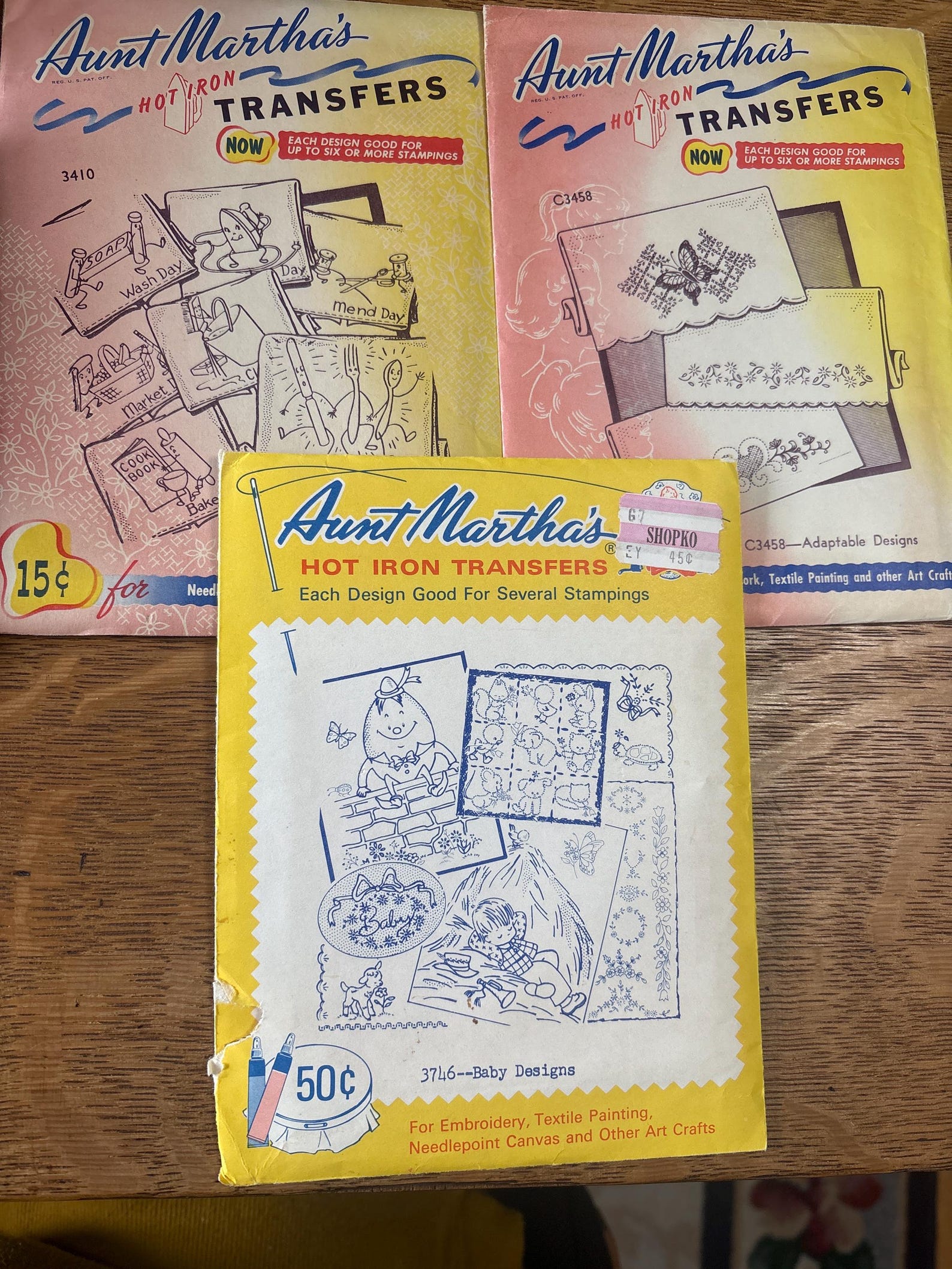 Vintage Original Aunt Martha's Hot Iron Transfers U Pick: C3458 ...