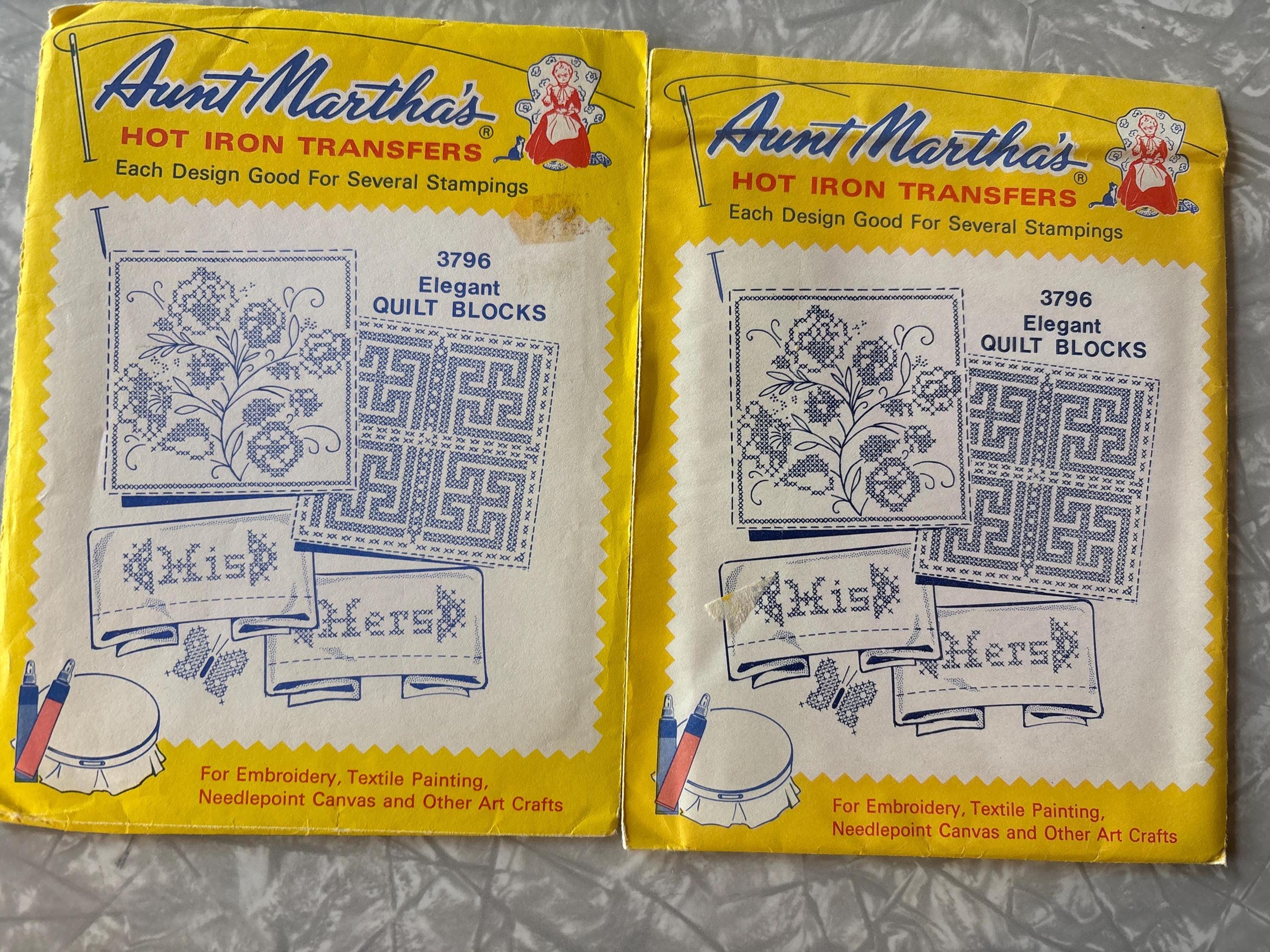 Aunt Martha's Hot Iron Transfers Embroidery U Pick: 3796 Elegant Quilt ...