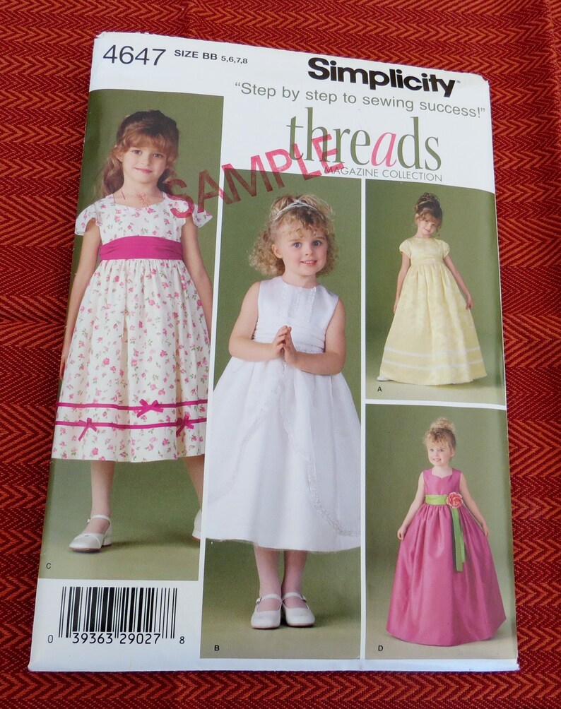 CHILD 3~6 GIRL 7~14 FLOWER GIRL~1ST COMMUNION MAKE FANCY DRESS SEWING PATTERN