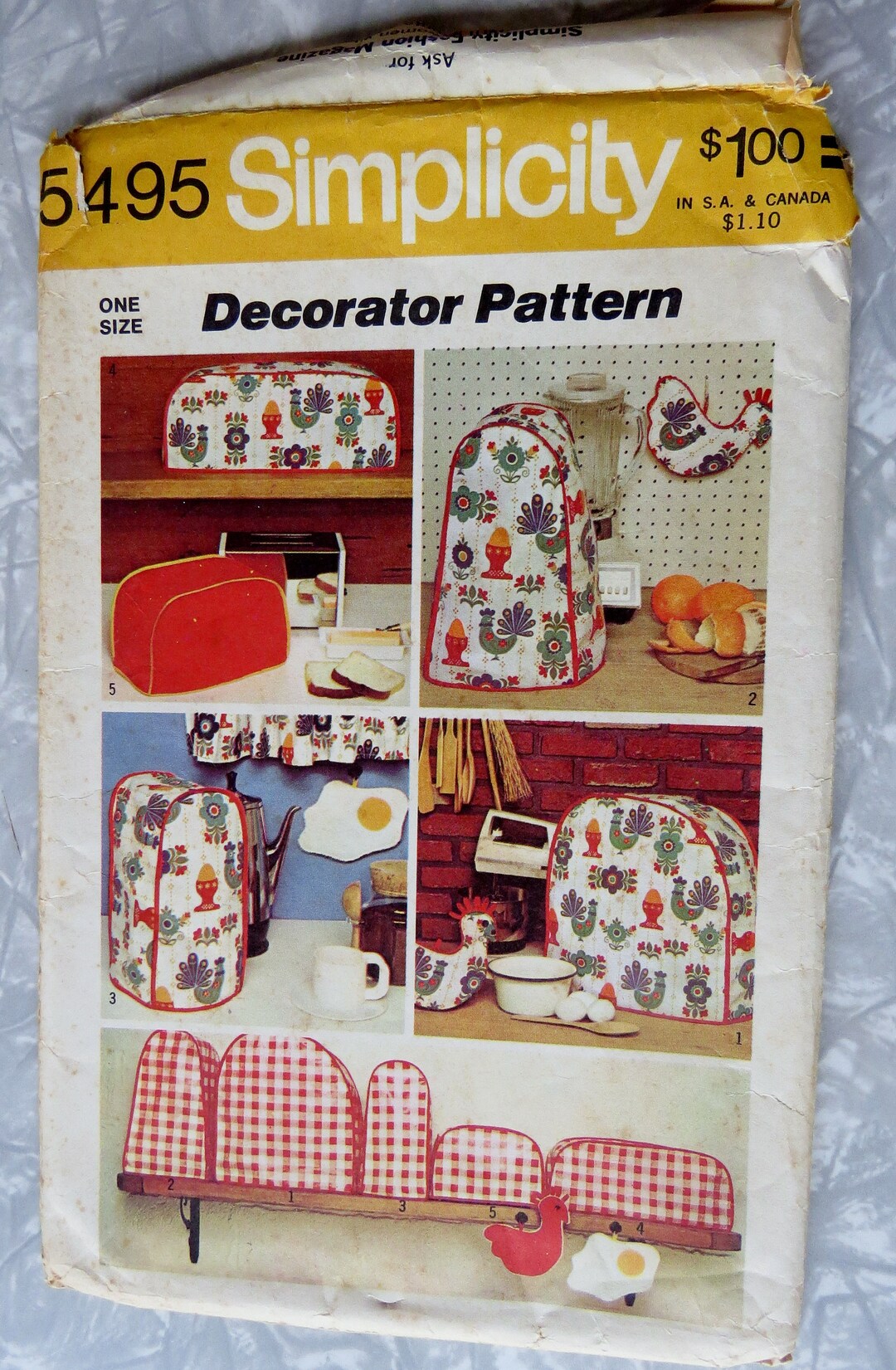 Vintage Simplicity 5495 Decorator Pattern, Kitchen Appliance Covers