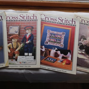 CROSS STITCH & Country Crafts Sept/Oct 90 Magazine Santa Doll Pattern, Elegant Afghans, Keepsake Quilting, Button Sampler, 19 Projects