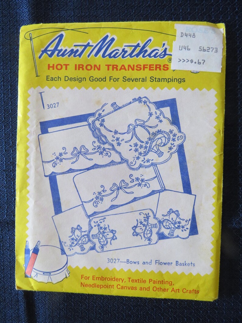 Lot of 4 Original Aunt Martha's Hot Iron Transfers- Embroidery Patterns ...