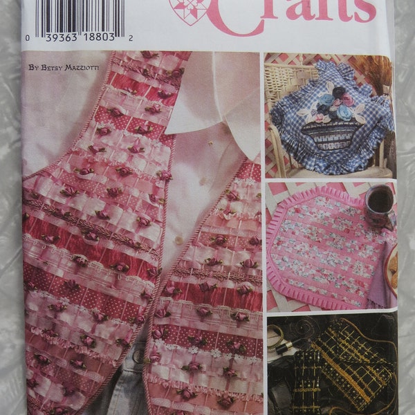 Simplicity Crafts 7074 Misses Vest, Place Mat, Pillow, Purse, Eyeglass Case Using Wrights Pin-Weaving Shuttle UNCUT FF Sewing Pattern 1996