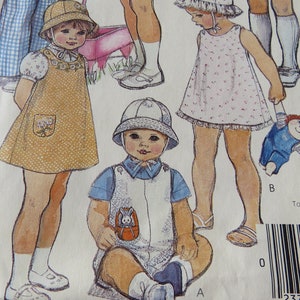 Mccall's 9477 Toddlers Jumper Jumpsuit in 2 Lengths, Sun Hat Stuffed ...