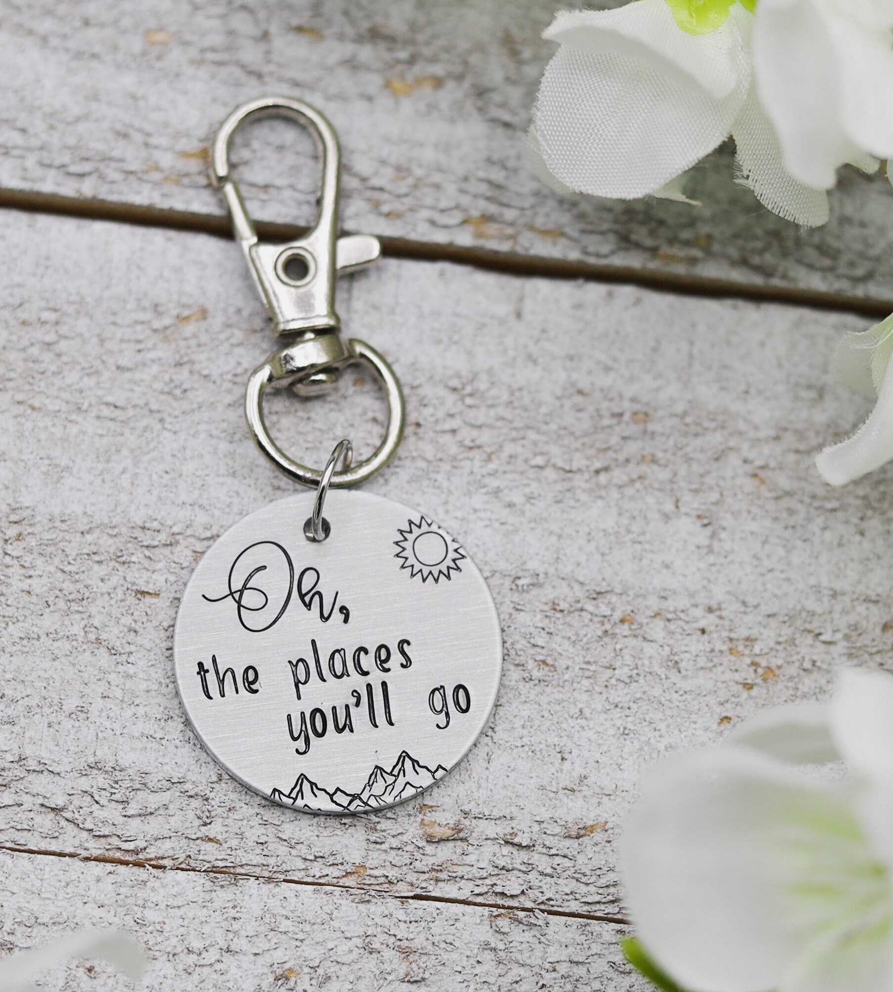 Oh the Places You'll Go. Keychain. Graduation Keychain. Etsy