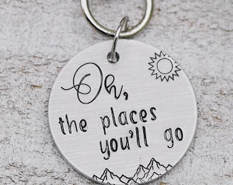 Oh the places you'll go. Keychain. Graduation keychain. Encouragement gift. Gift for teens. College graduate. Aesthetic keychain.