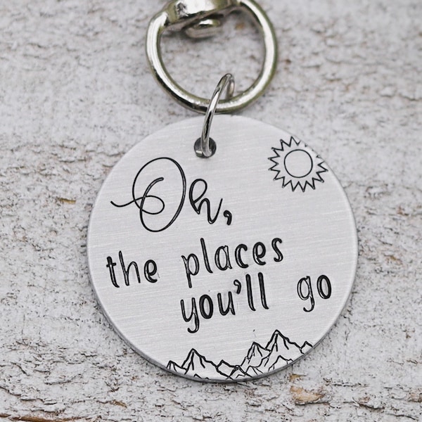 Oh the places you'll go. Keychain. Graduation keychain. Encouragement gift. Gift for teens. College graduate. Aesthetic keychain.