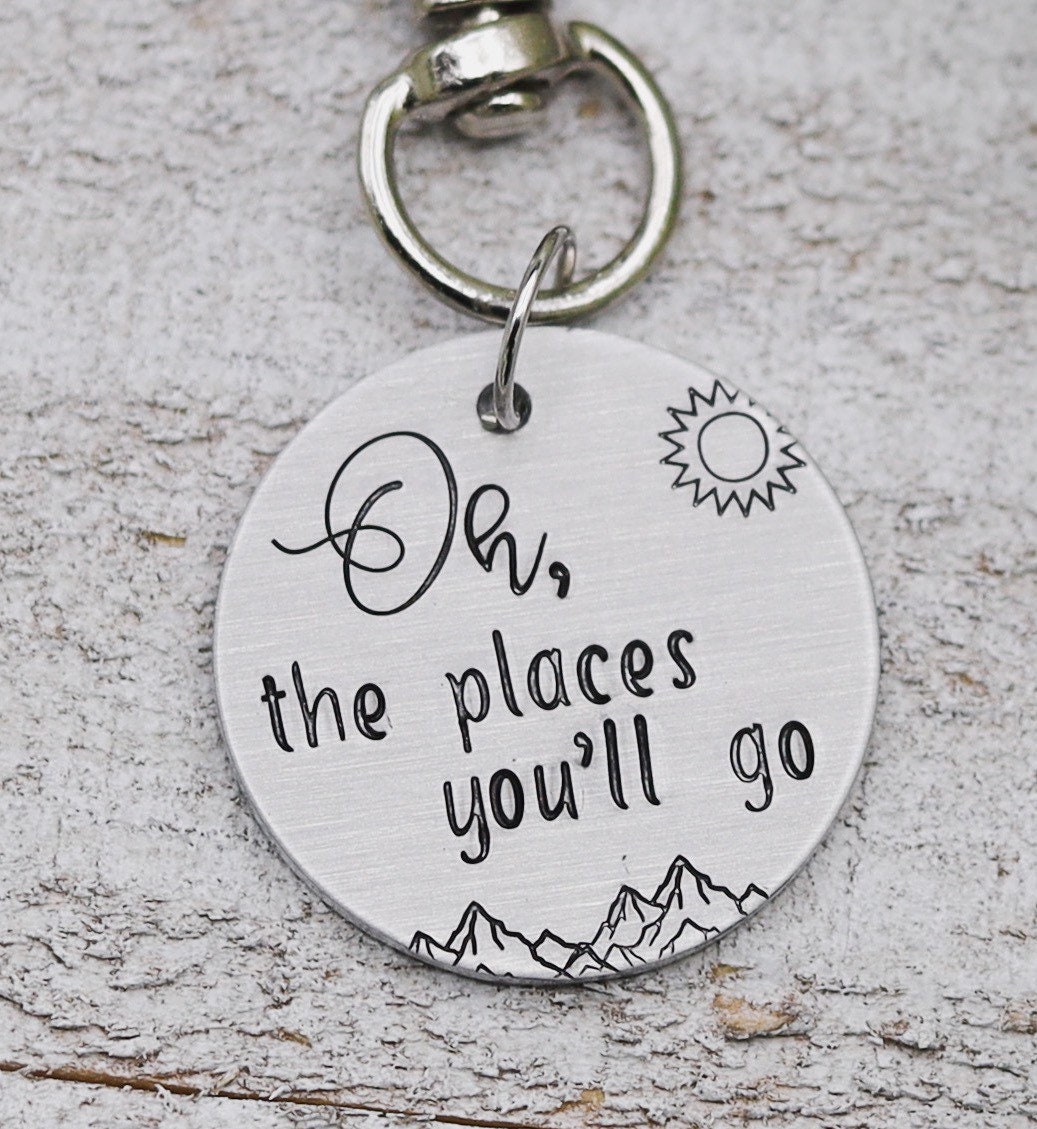 Oh the Places You'll Go. Keychain. Graduation Keychain. Etsy