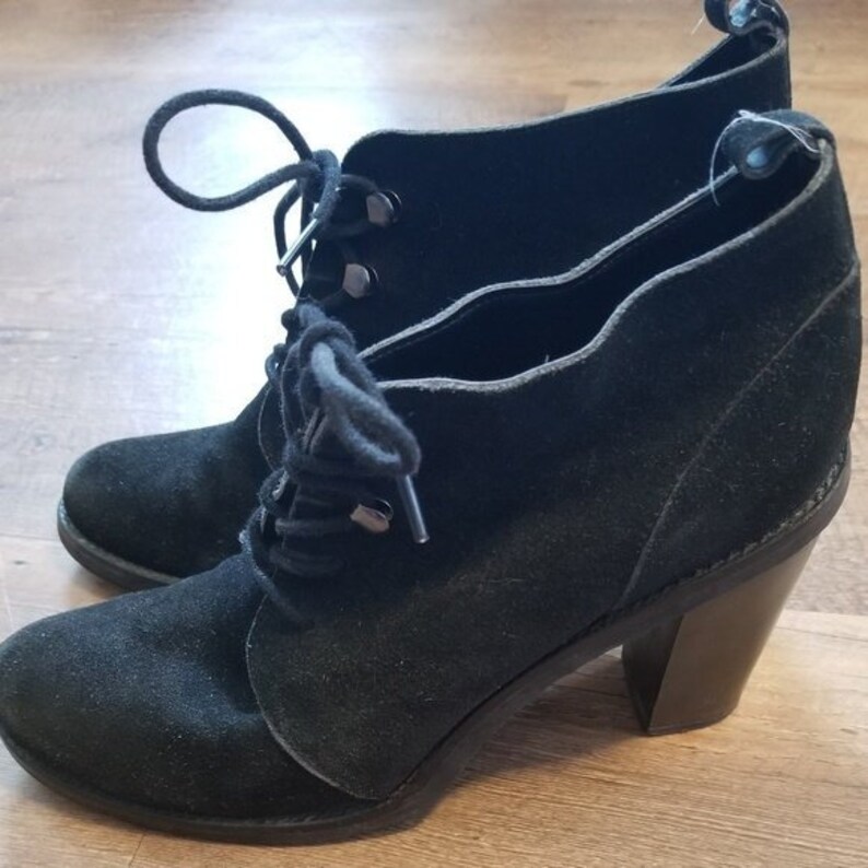 Vintage Chunky Heel Lace Up Booties Kelsi Dagger