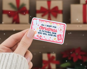 Christmas Bookish Sticker | Fictional Men, Smut Reader (Holographic or Matte)