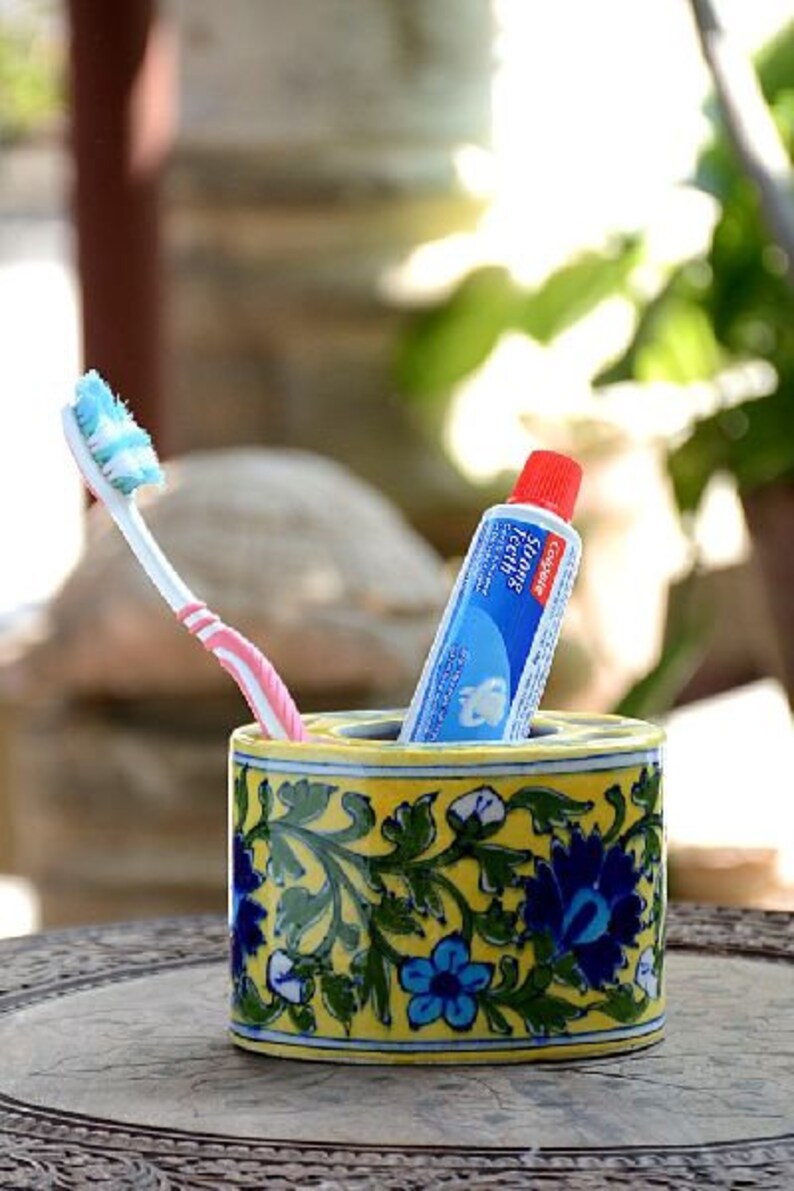 Blue Pottery Handmade Bathroom Accessories Set Liquid - Etsy