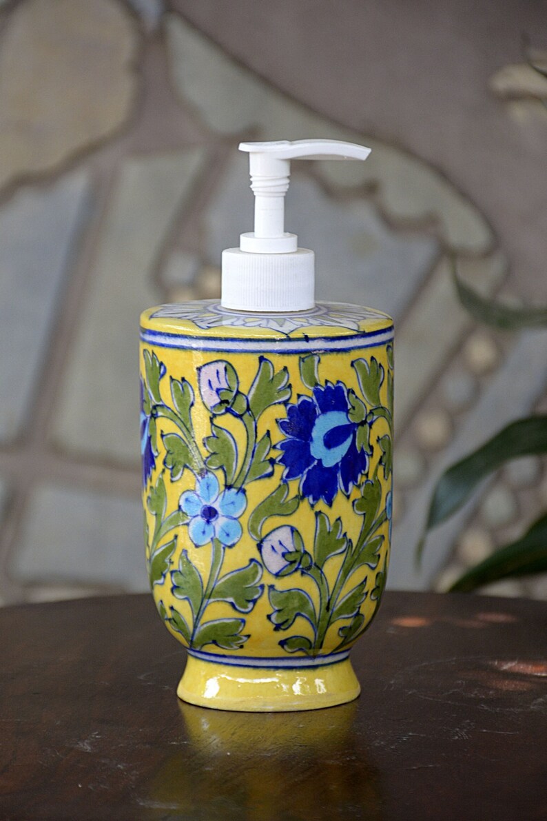 Blue Pottery Handmade Bathroom Accessories Set Liquid - Etsy