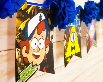 Printable Gravity Falls Birthday Banner Gravity Falls - Etsy