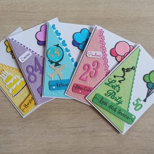 Karte zum Geburtstag + vielen anderen Anlässen, viele Ausführungen und Farben, personalisierbar, Sonderanfertigungen möglich, handgearbeitet
