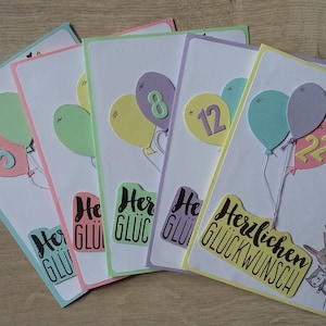 Grusskarte zum Geburtstag, Kinder + Erwachsene, handgemacht, 3D