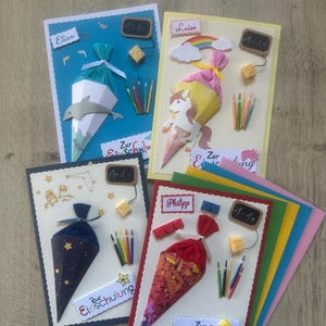 3D back-to-school card (assortment 3), customizable, various designs, money/voucher/gift card
