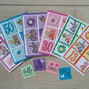 Grusskarte zum Geburtstag, Kinder + Erwachsene, variable Sprüche, 3D