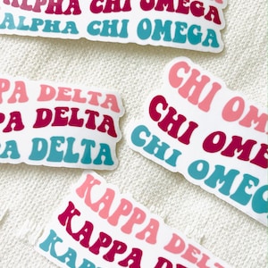 Groovy Letter Sorority Stickers