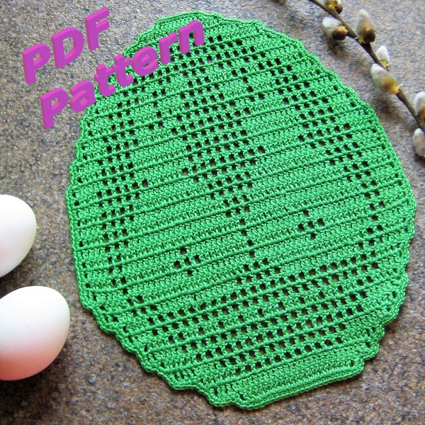 Easter coaster crochet pattern, crochet placemats easter decoration pdf pattern_English_US Terms