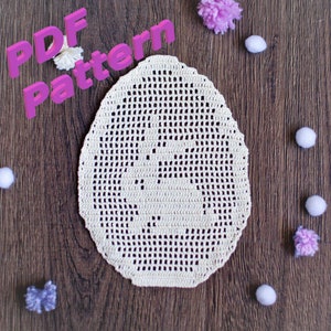Bunny Crochet Pattern: Easter Egg Coaster Doily (PDF Pattern)