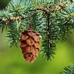 Pine cone crochet pattern, Christmas ornament, woodland holiday decorations_PDF download image 6