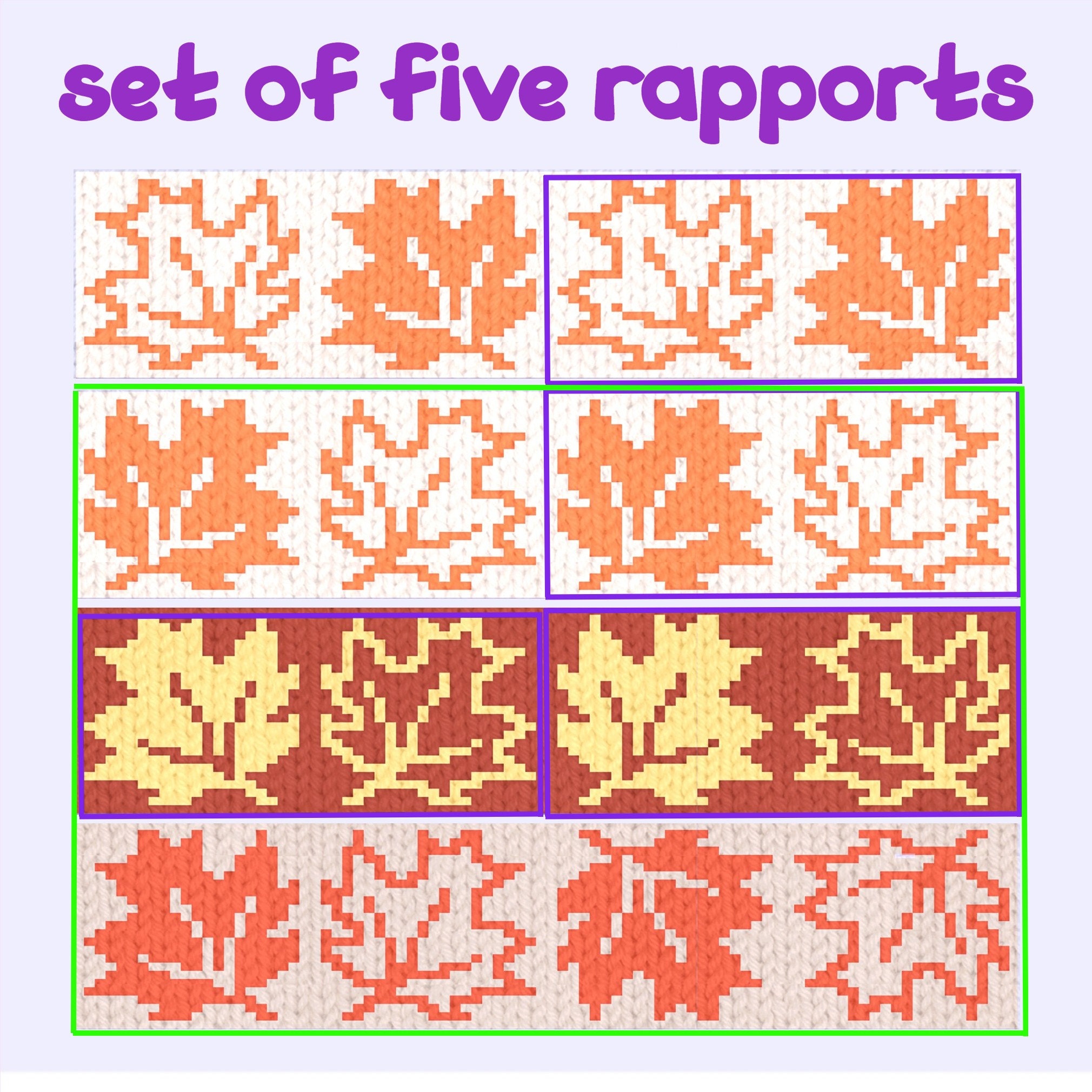 Fair Isle Leaf Knitting Pattern: Scandinavian Colorwork Charts (PDF) - Etsy