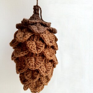 Pine cone crochet pattern, Christmas ornament, woodland holiday decorations_PDF download image 5