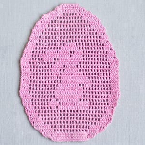 Patrón de posavasos de conejito de Pascua a crochet: Tapete con forma de huevo (Patrón en PDF)