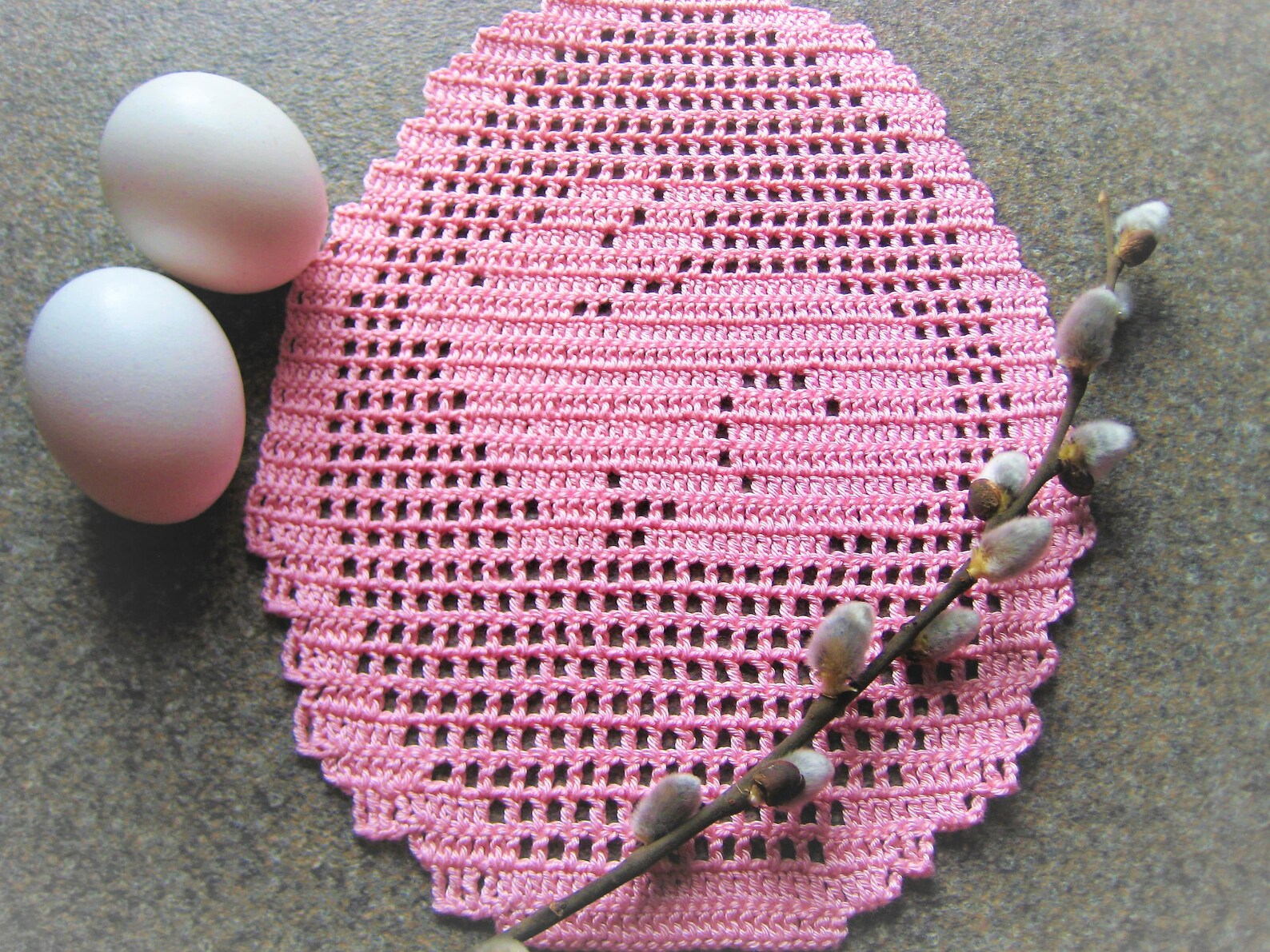 Crochet patterns free placemat doilies easter knitting egg Etsy