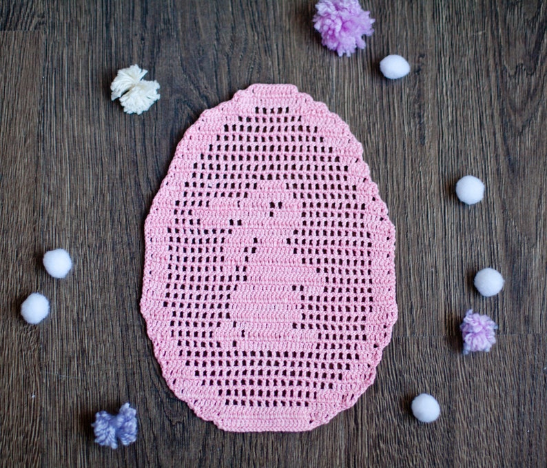 Easter Patterns Free Crochet Doily Bunny Decorations Decor Etsy