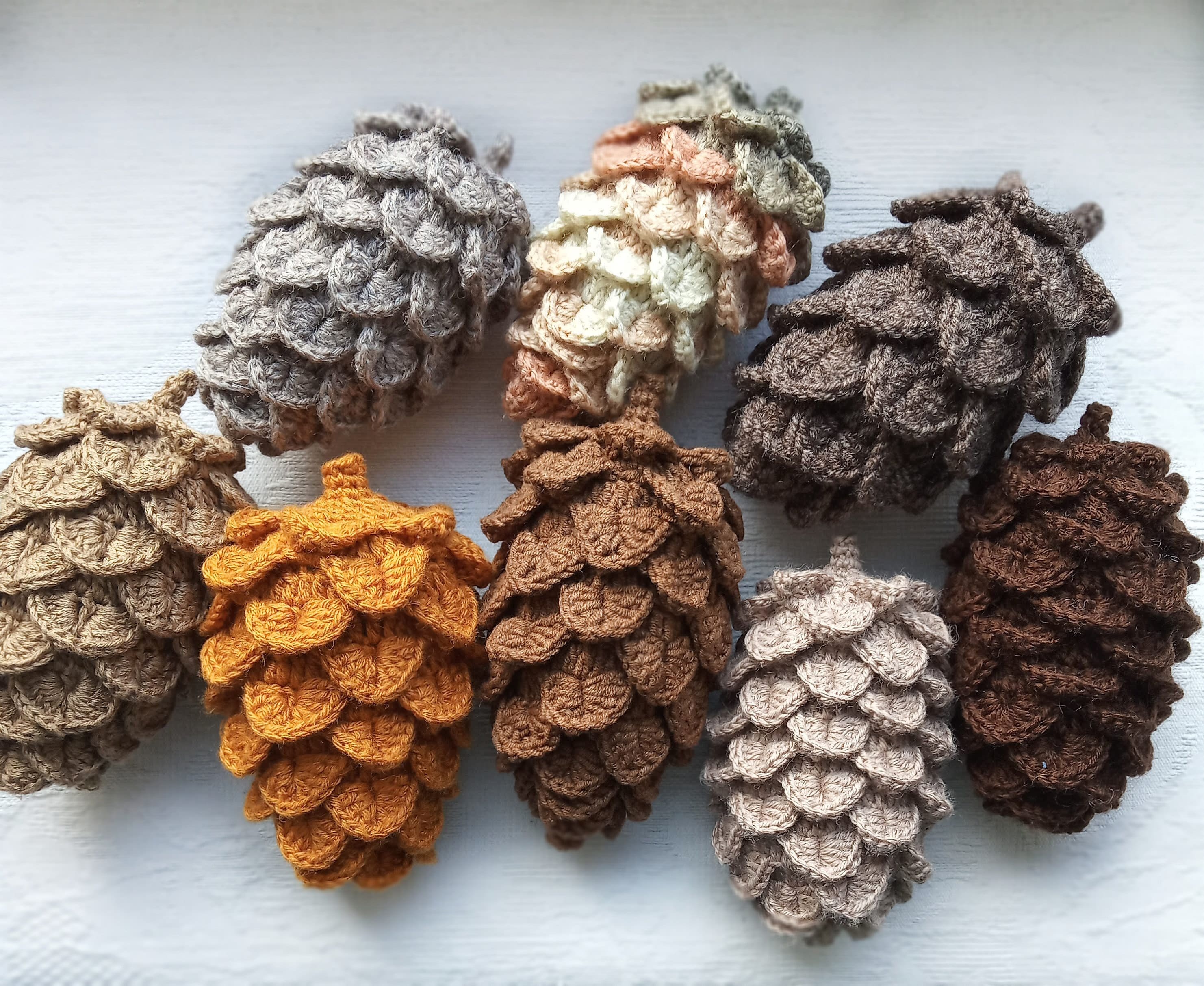 Pine Cone Crochet Pattern Christmas Ornament Woodland Etsy