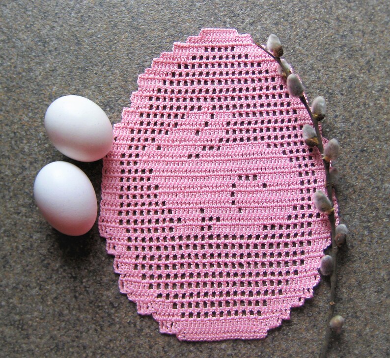 Crochet Patterns Free Placemat Doilies Easter Knitting Egg Etsy