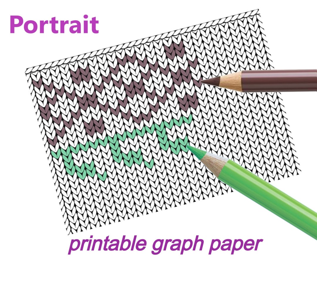 Knit Stitch Graph Paper Blank for Colorwork Charts, Knitting Patterns ...