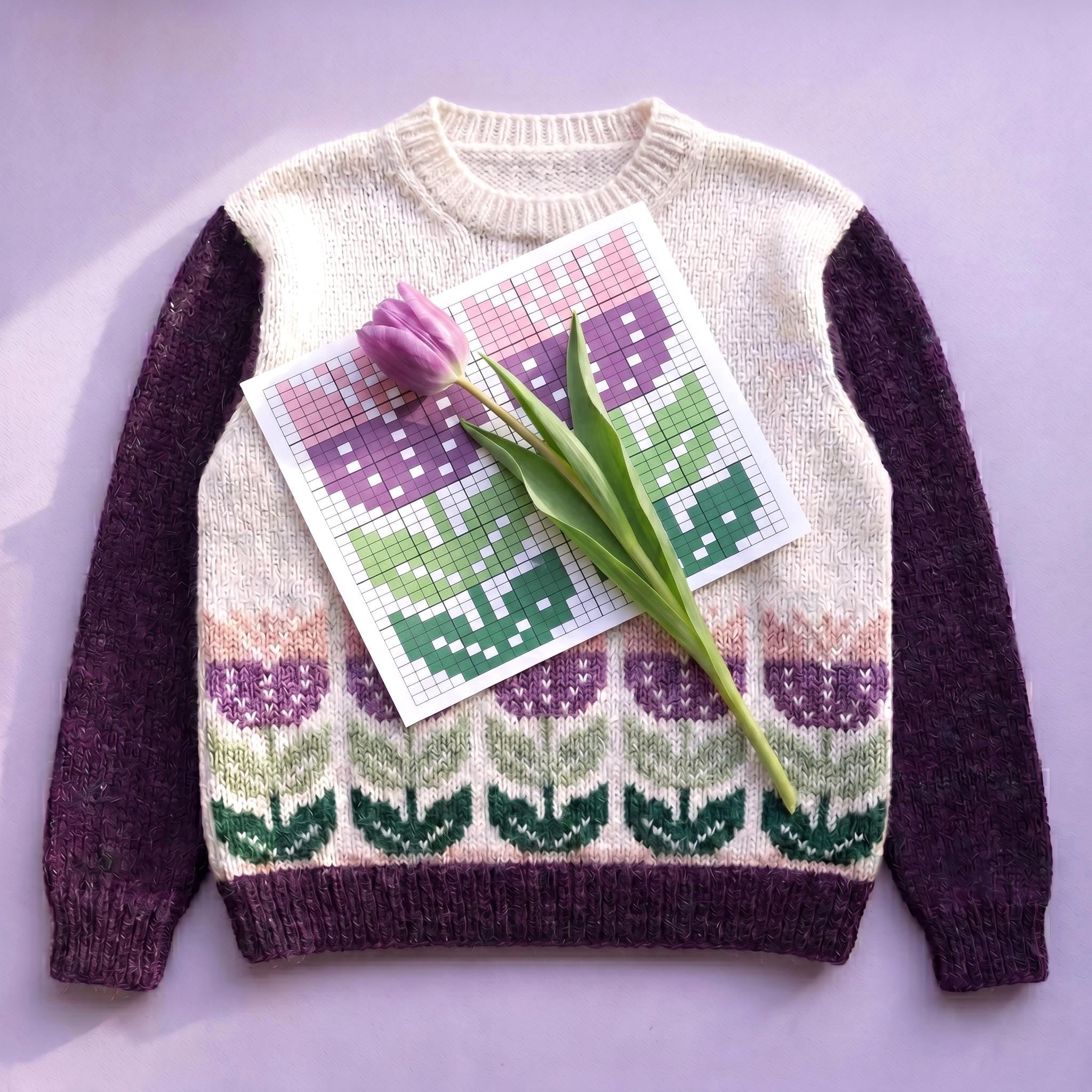Fair Isle Flower Knitting Pattern for Easy Stranded Colorwork - Etsy