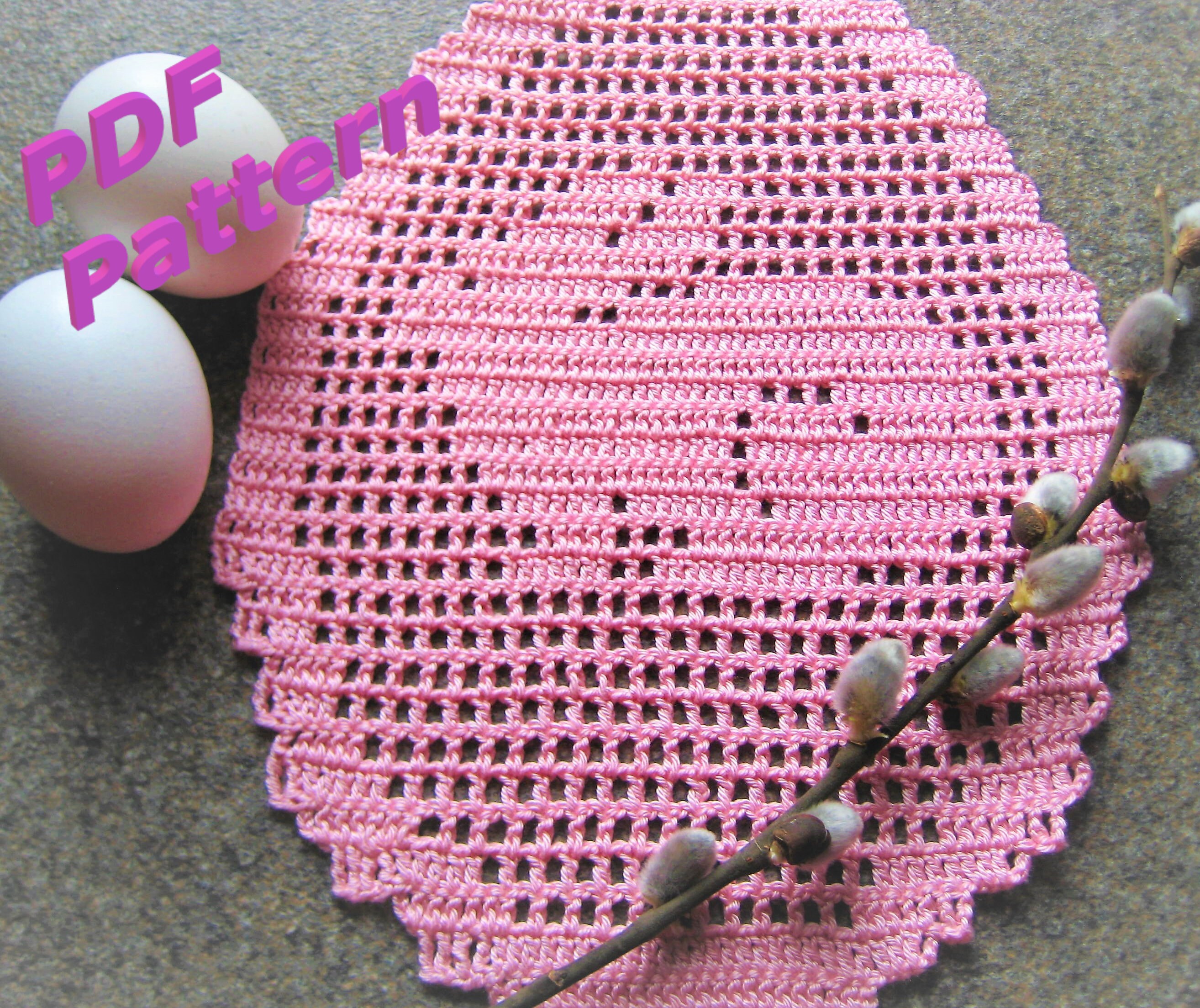 Crochet patterns free placemat doilies easter knitting egg Etsy