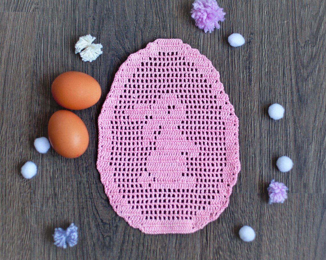 Easter Patterns Free Crochet Doily Bunny Decorations Decor Etsy