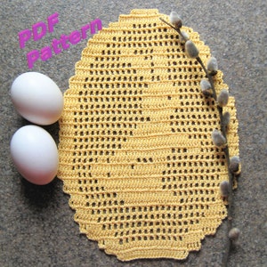 Bunny Easter coaster crochet pattern, Easter doily pattern_Easy Pdf download_English_US Terms