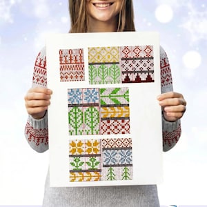 Gemakkelijke Scandinavische breipatronen, fair isle-diagrammen, Noors gestrand breipatroon