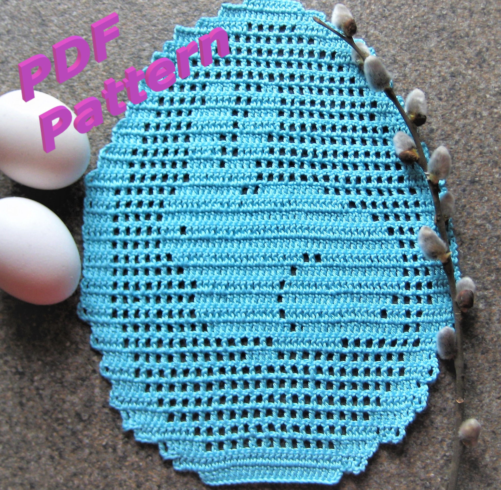 Crochet Easter Doily Pattern Crochet Easter Coaster Pattern Not for
