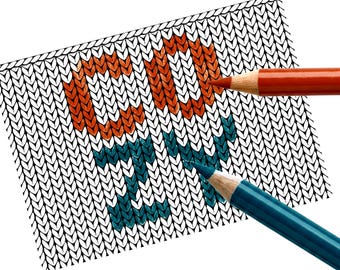 Knit Stitch Graph Paper: Colorwork Chart Template (PDF, JPG)