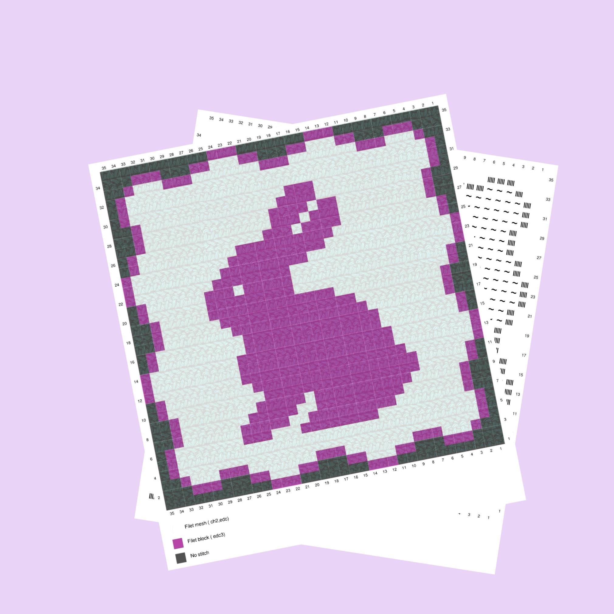 Rabbit Filet Crochet Doily Pattern: Easter Placemat (PDF Download) - Etsy