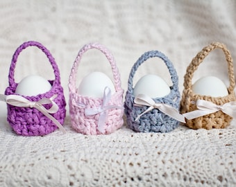 Mini egg basket crochet pattern Easter _ PDF Written Instruction