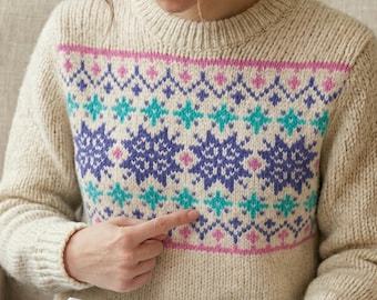 Nordic Star Knitting Pattern: Fair Isle Stranded Colorwork (PDF)