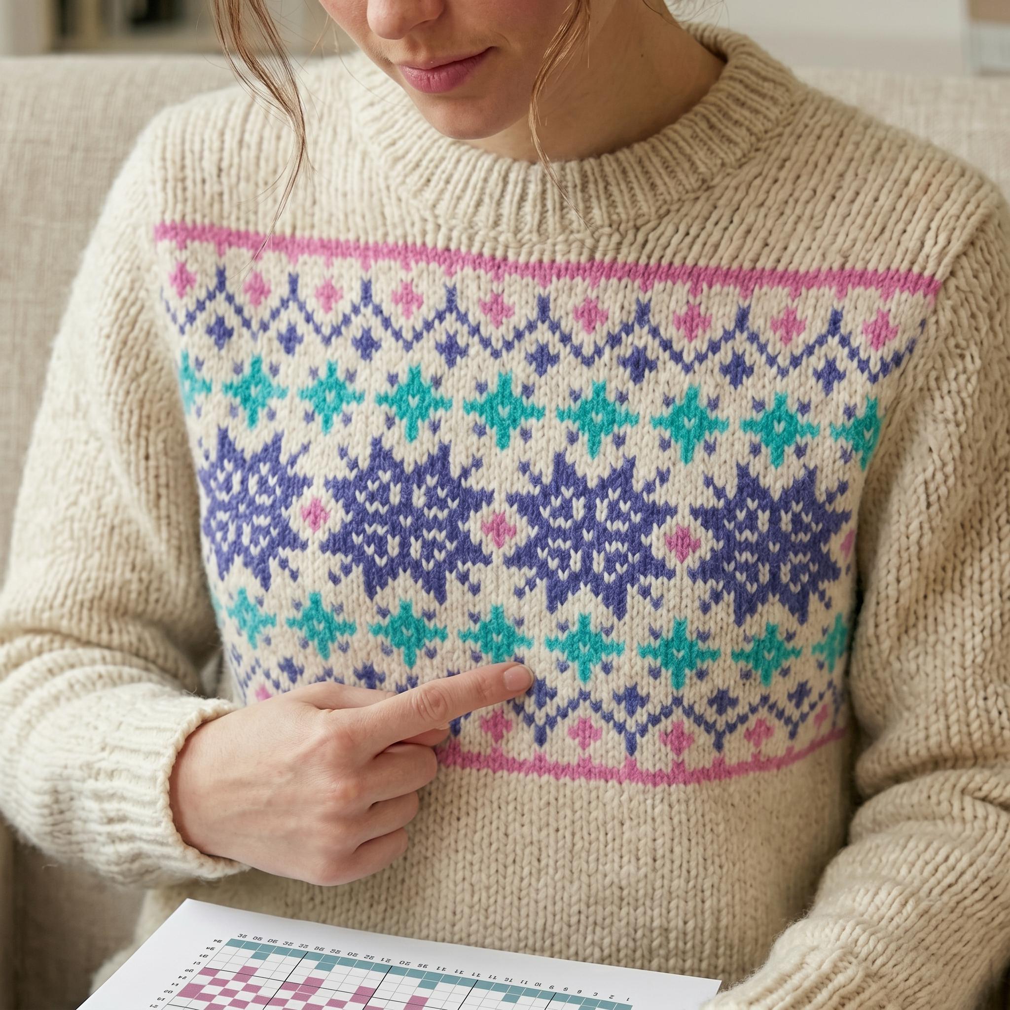 Nordic Star Knitting Pattern: Fair Isle Stranded Colorwork (PDF