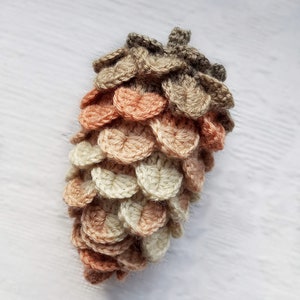 Pine cone crochet pattern, Christmas ornament, woodland holiday decorations_PDF download image 7