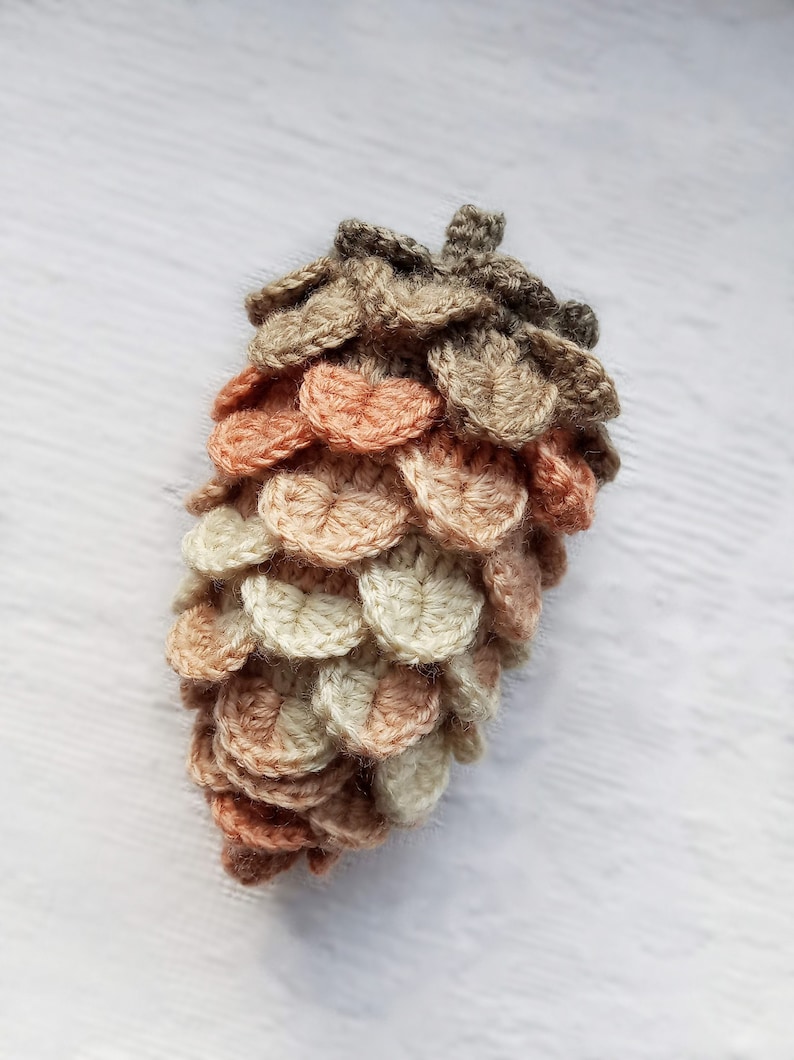 Pine cone crochet pattern, Christmas ornament, woodland holiday decorations_PDF download image 7