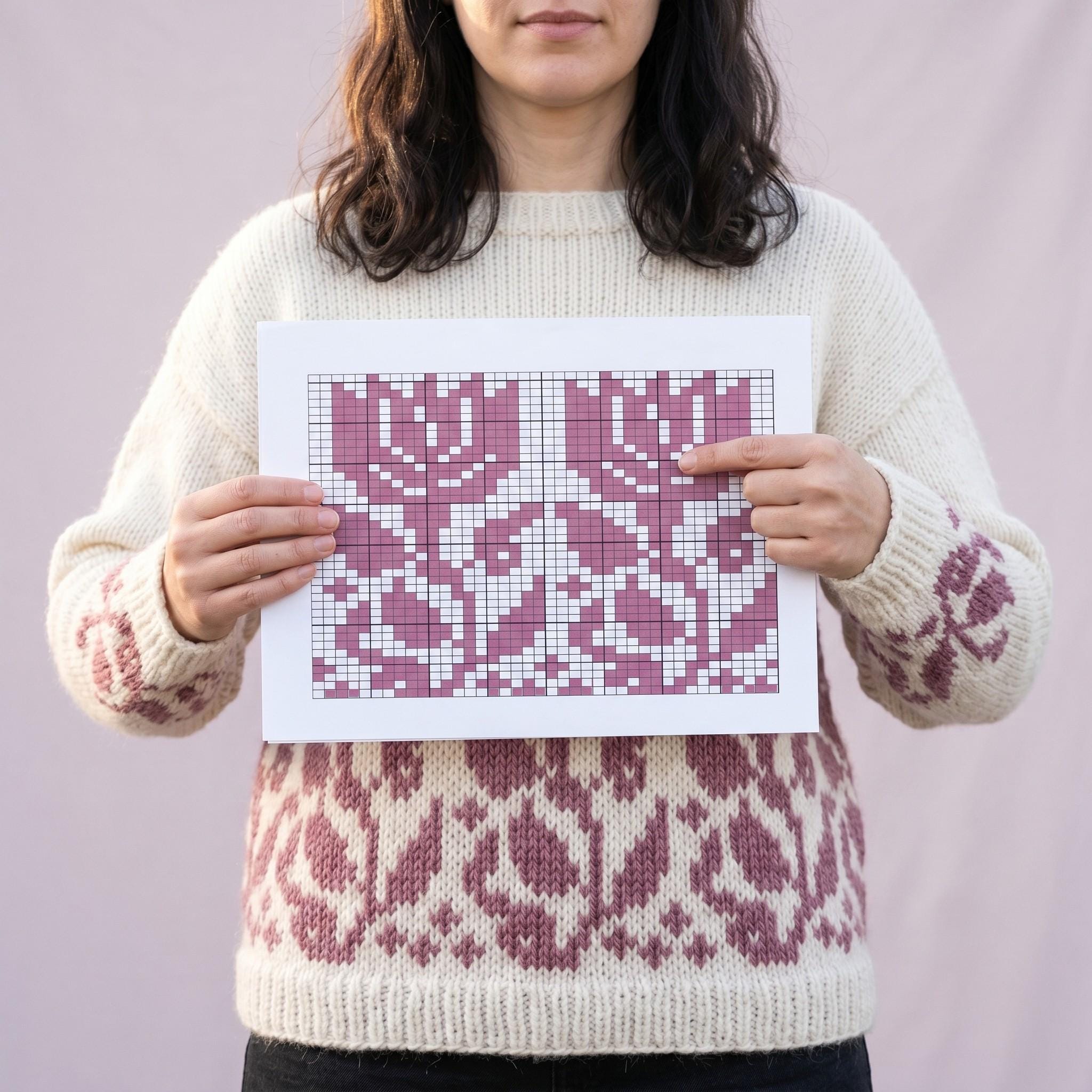 Fair Isle Flower Knitting Pattern: Stranded Colorwork Sweater