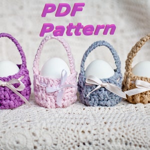 Mini egg basket crochet pattern Easter _ PDF Written Instruction