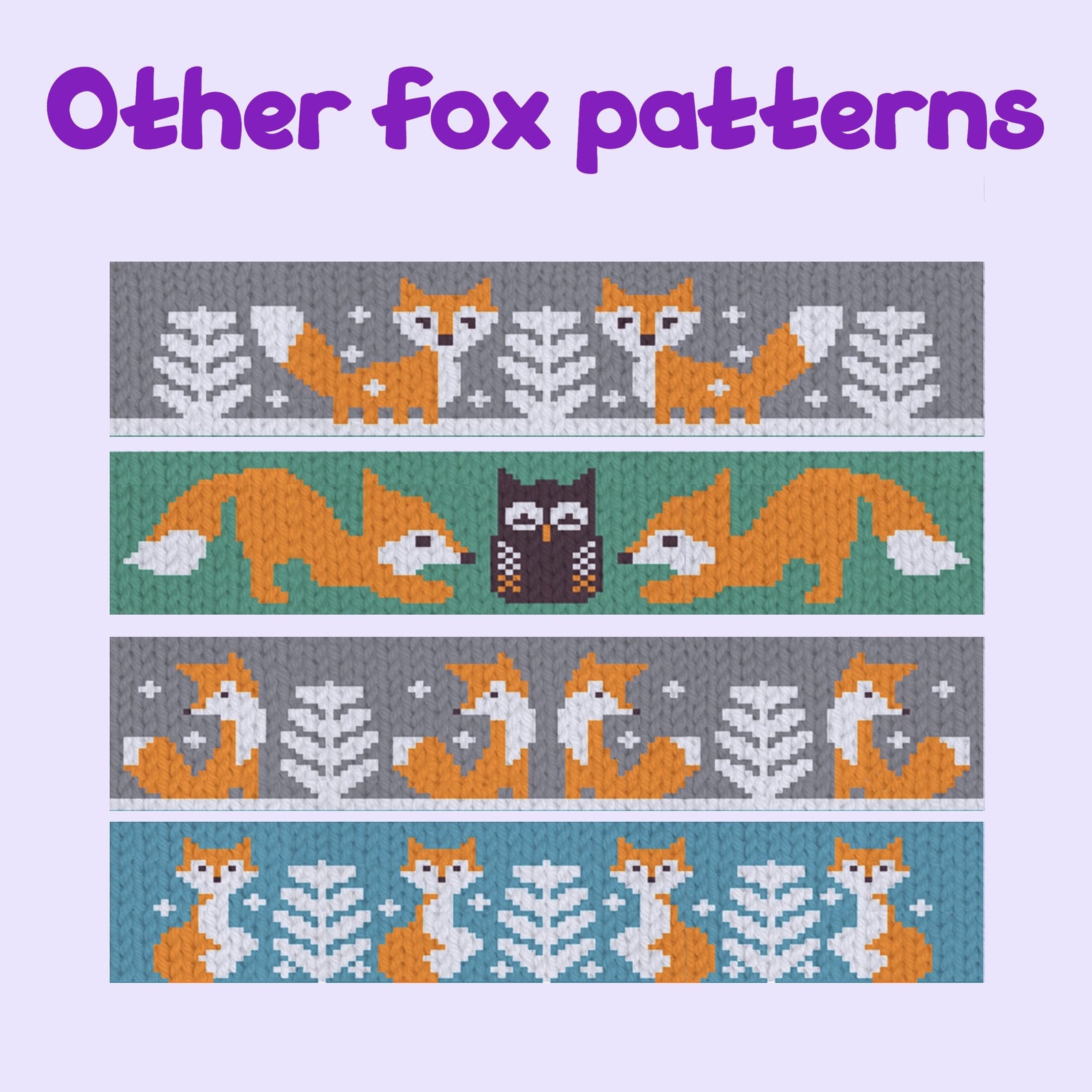 Fair Isle Fox Knitting Pattern: Scandinavian Stranded Chart (PDF ...