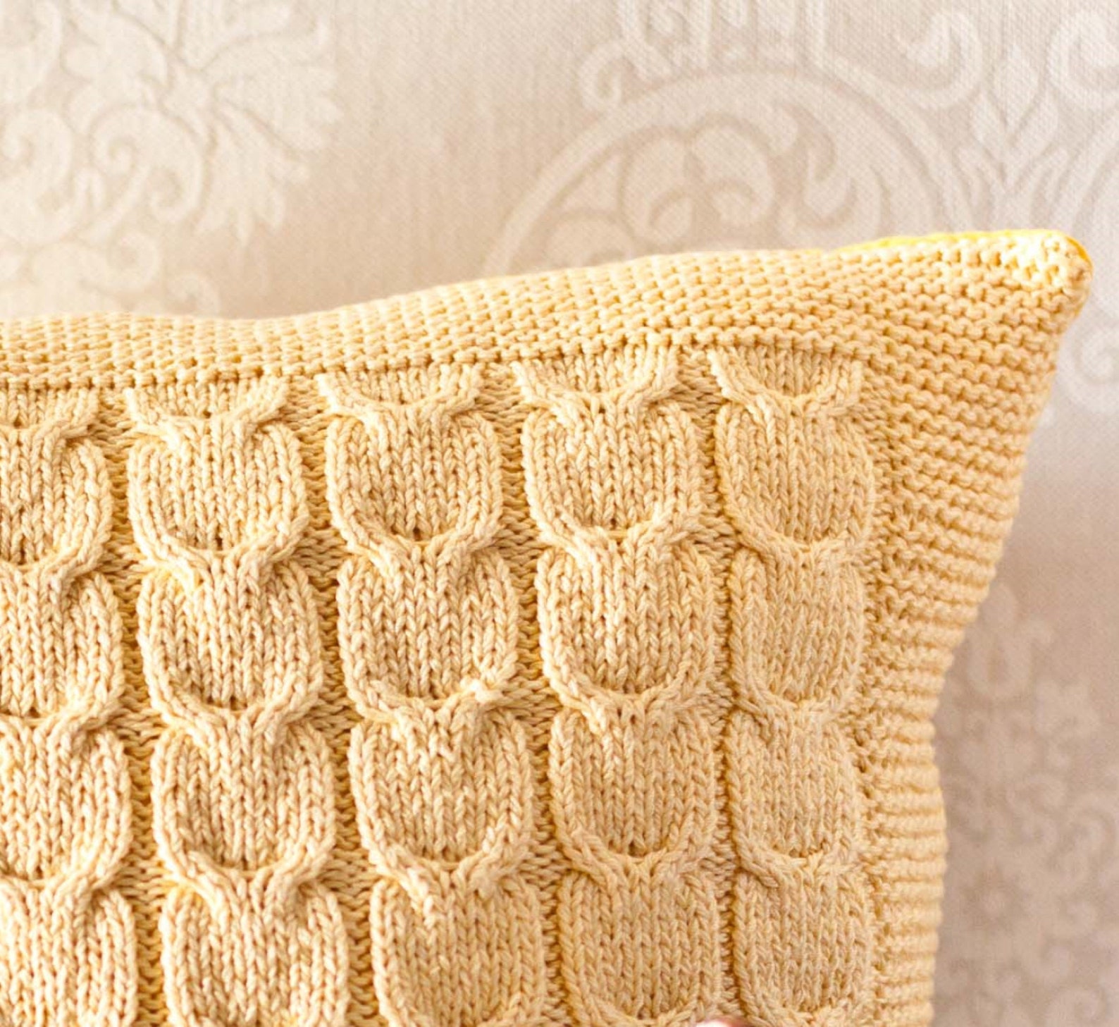 Aran knit pattern Knit pillow patterns Cushion pattern Etsy